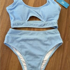 Cupshe Light Blue Textured Bikini Set